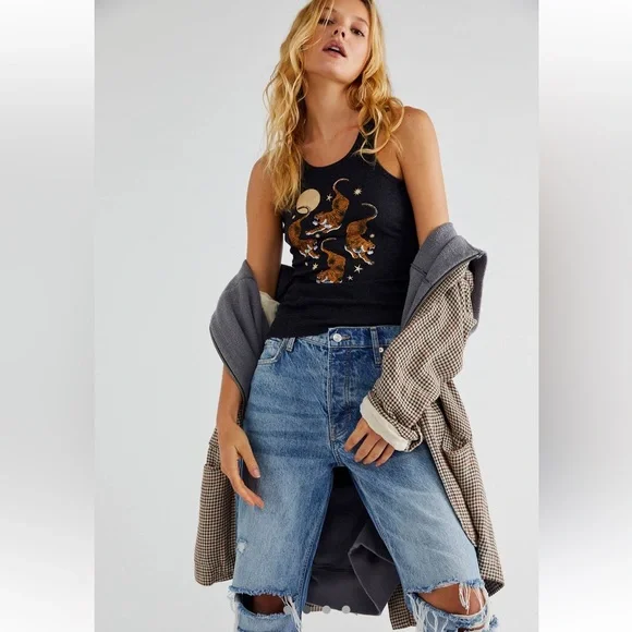 Free People Tiger Moon Tank - Black size M - Picture 7 of 7